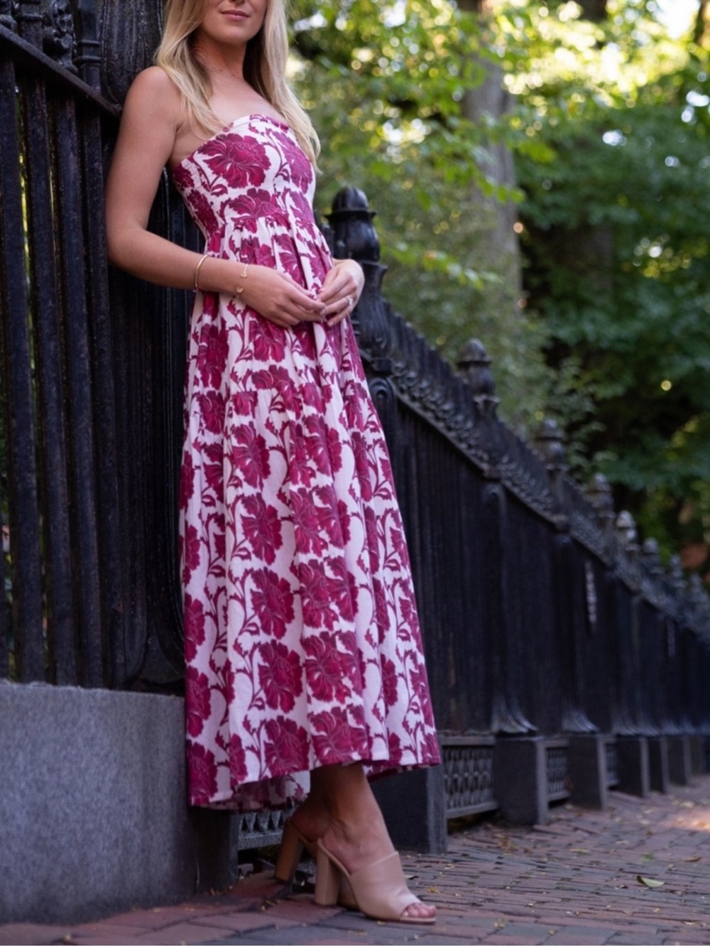Kahora Palm Beach, Strapless Floral Maxi, XS, NWOT